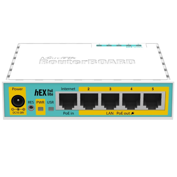 Mikrotik hEX PoE lite Routeur connecté Fast Ethernet Blanc